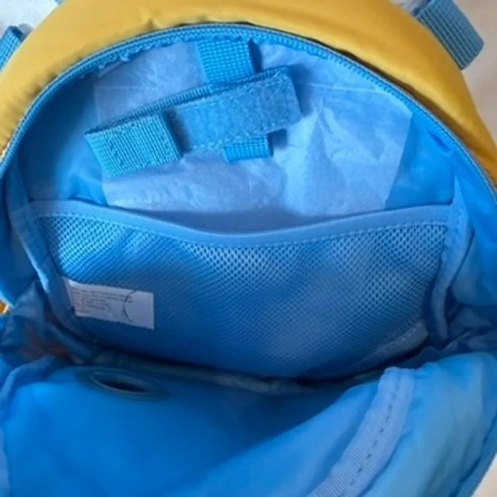 Cat & Jack Yellow Blue Quilted Smiley Face Mini Wheelchair Backpack NWT